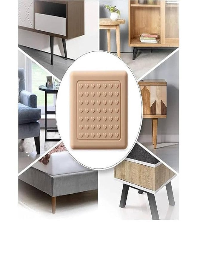 Prostuff.in® Rubber Self Adhesive Square Felt Pads Non-Skid Floor Protector Furniture Sofa Chair Balance Pad Noise Insulation Bumper 4cm, 4pcs (Beige) - Image 5
